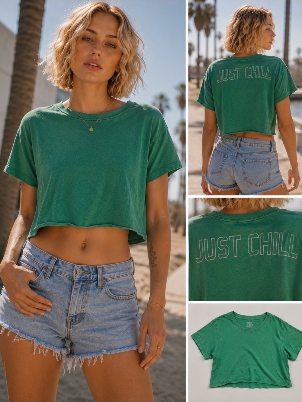 Aerie Just Chill Oversized Cropped Tee – XS